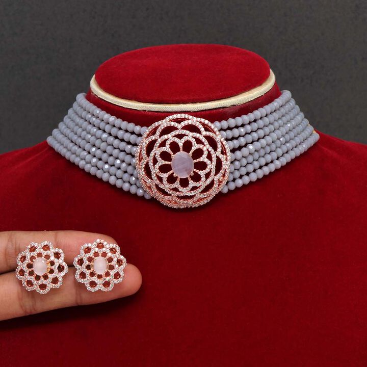 Artificial Zircon &amp;amp;amp; CZ Jewellery Set with Earrings
